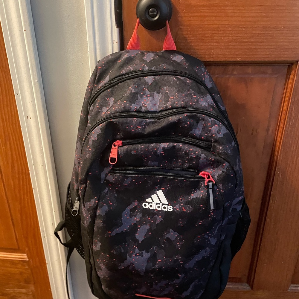 Adidas Black and Red Camouflage Backpack